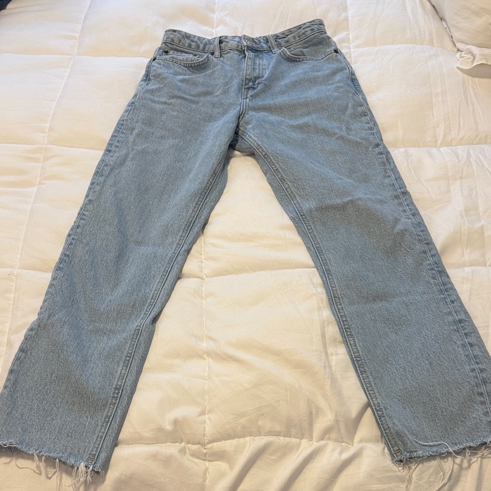 Topshop Denim Blue Straight Leg Jeans